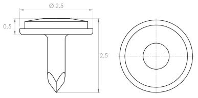 Пин безударный для имплантации, 6 шт. № 2 Пин безударный для имплантации, 6 шт. № 2