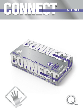 Перчатки CONNECT NITRILE, неопудренные, смотровые,НИТРИЛОВЫЕ,(голубые),S (6-7), 200 шт.TOP GLOVE Ч/З