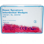 Клинья Sycamore Interdental деревянные межзубные красные 100шт Kerr