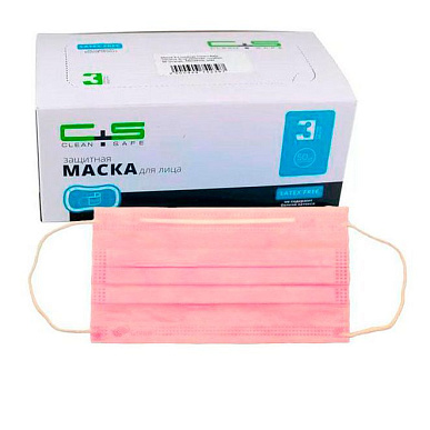 Маски 3-х слойные CLEAN&SAFE (белые), 50 шт. № 1